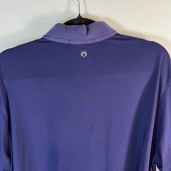 Greyson Men XL Purple Short Sleeve Golf Polo Shirt Wolf Logo Stretch Performance - Picture 7 of 9